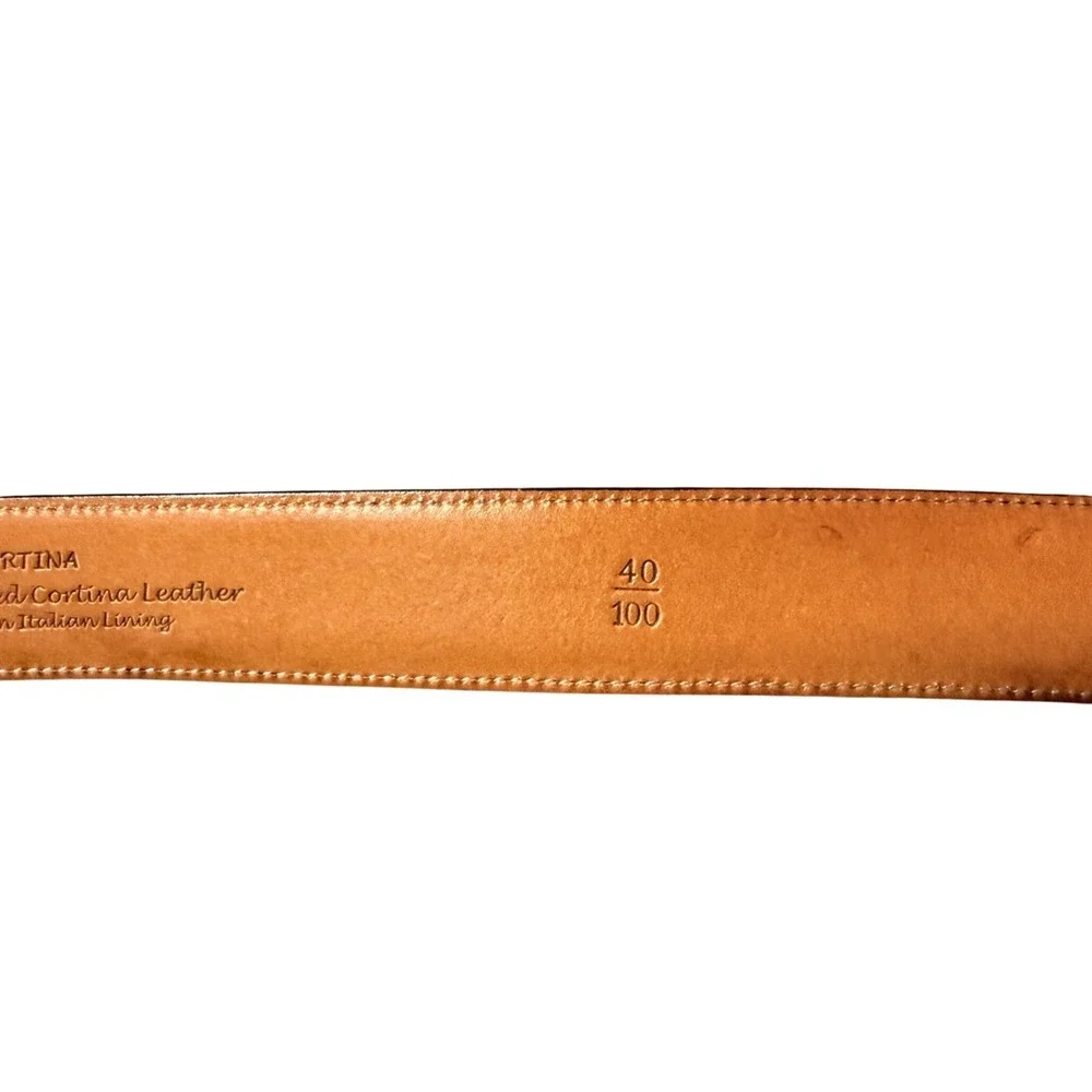 Trafalgar Mens Dress Belt Size 40 Mahogany Brown Cortina Leather Hand Polished